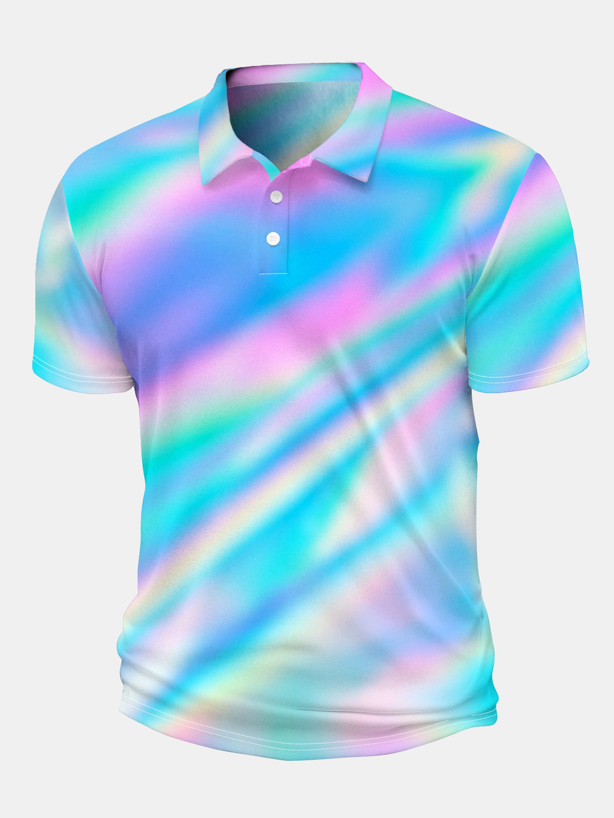 Hardaddy Ombre Button Short Sleeve Polo Shirt