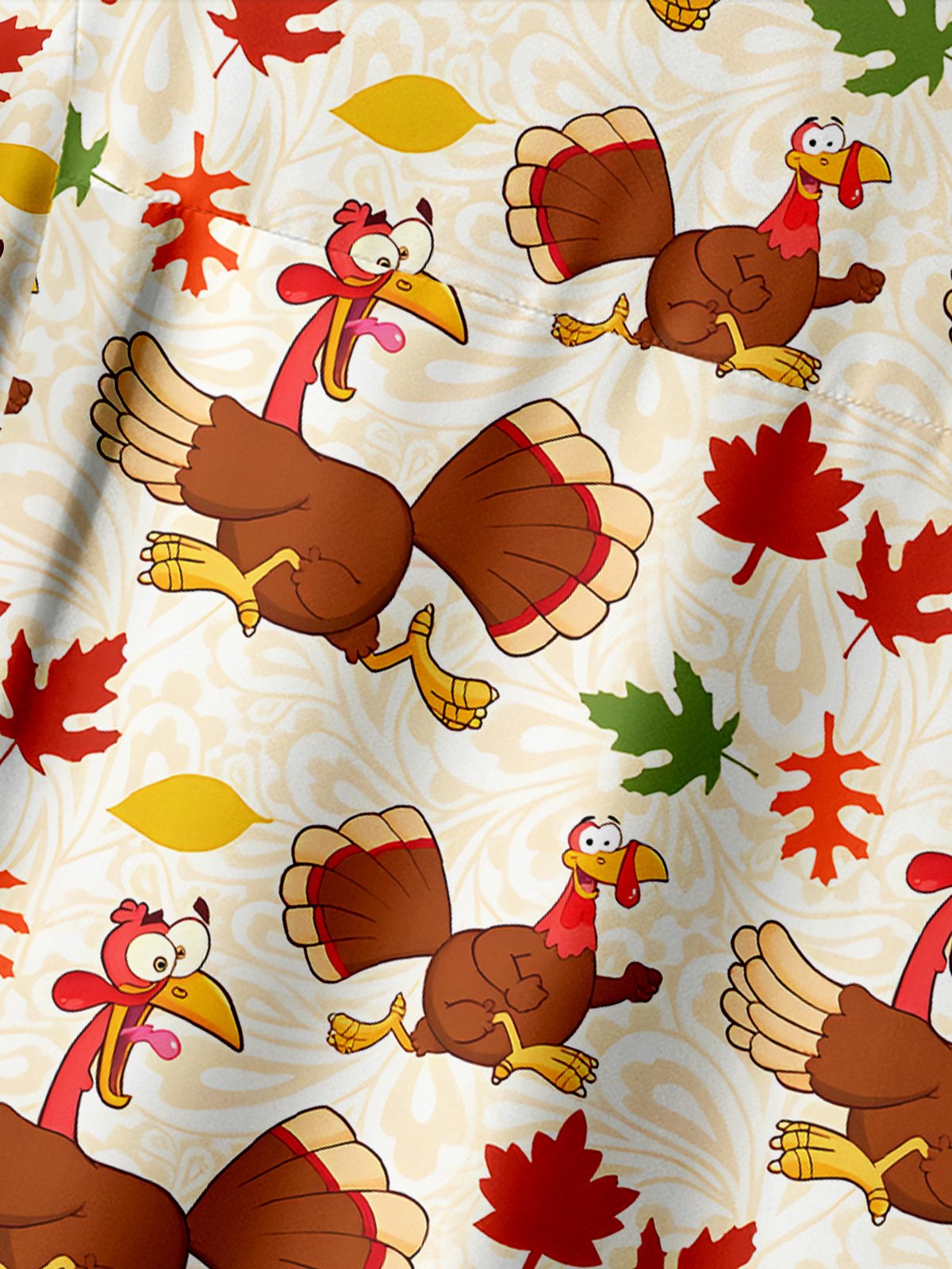 Hardaddy Thanksgiving Turkey Chest Pocket Short Sleeve Casual Shirt