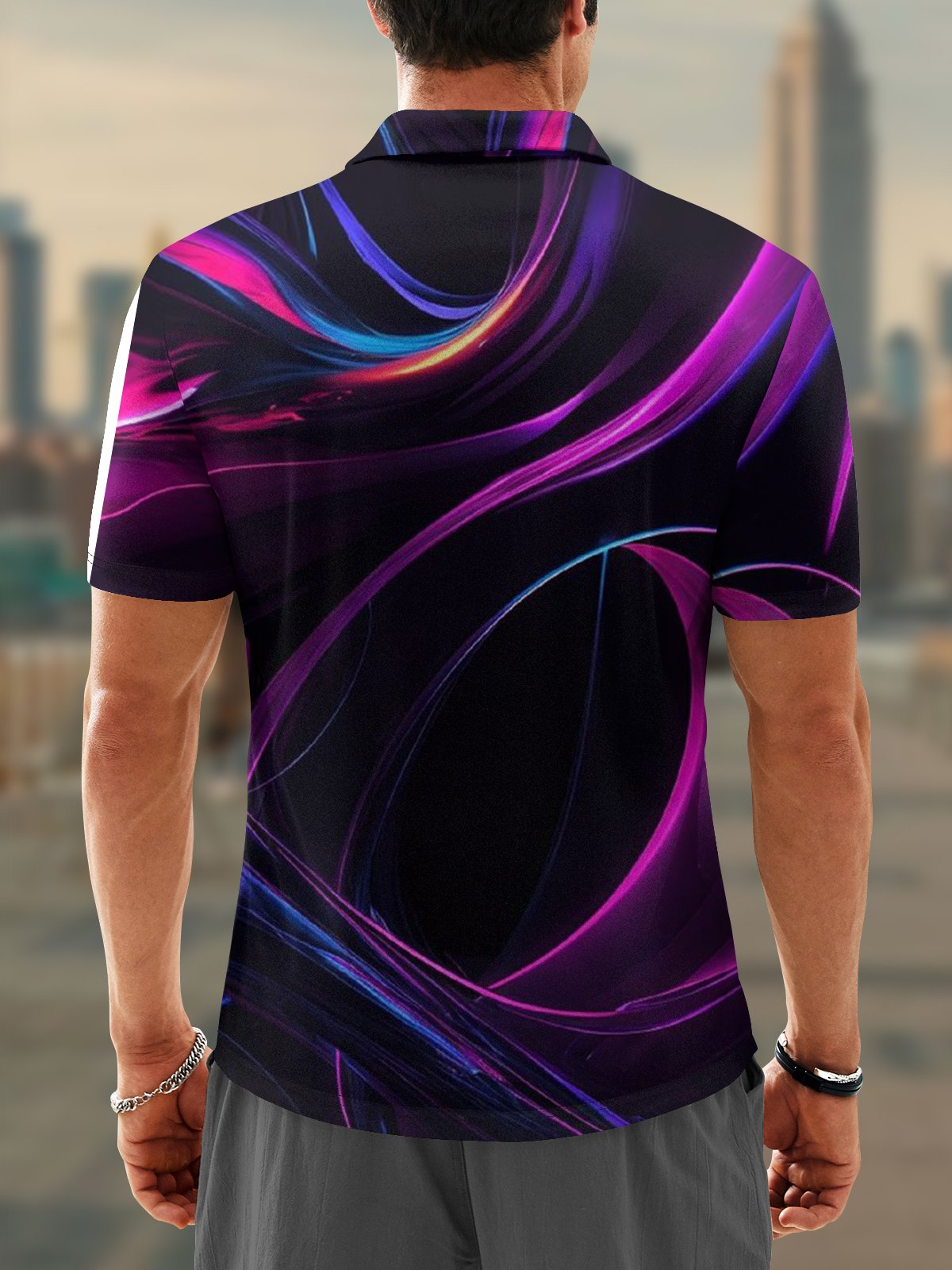 Hardaddy Moisture Wicking Golf Polo 3D Abstract Gradient Geometry