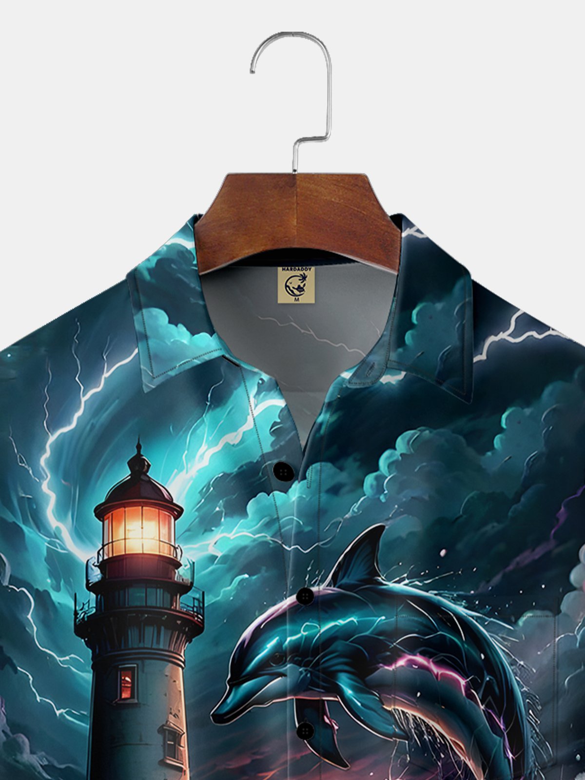 Moisture-wicking Breathable Lighthouse Chest Pocket Hawaiian Shirt