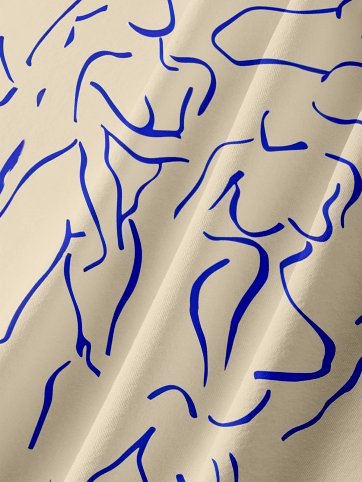 Hardaddy Moisture-wicking Art Blue Abstract Line Drawing Chest Pocket Hawaiian Titty Shirt