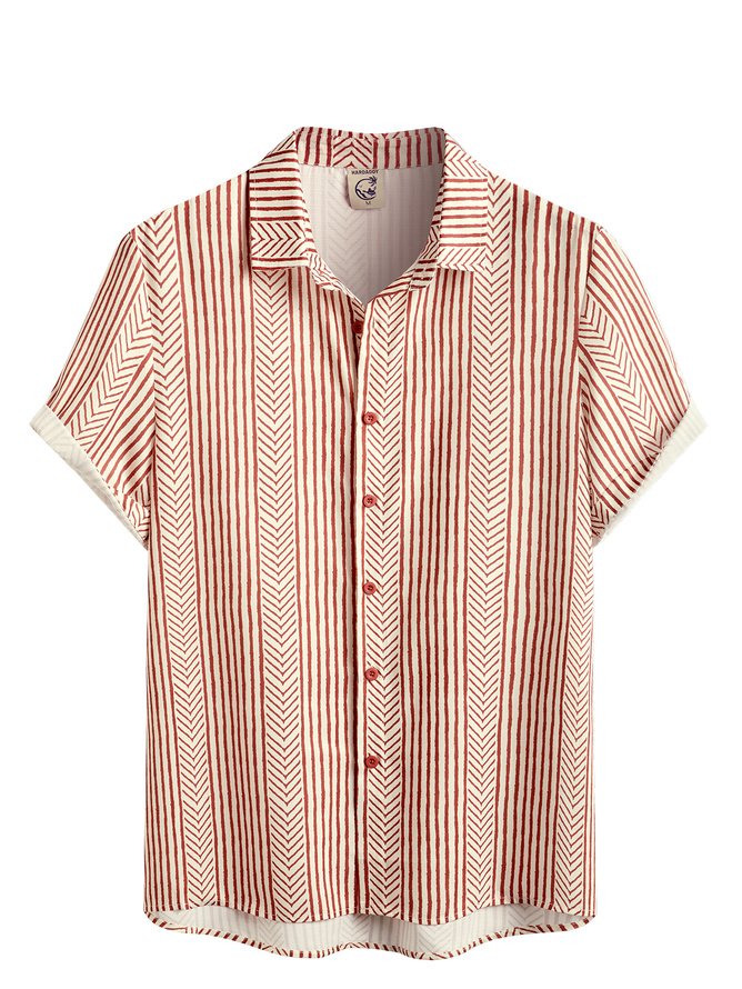 Tall Size Moisture-wicking Striped Casual Shirt