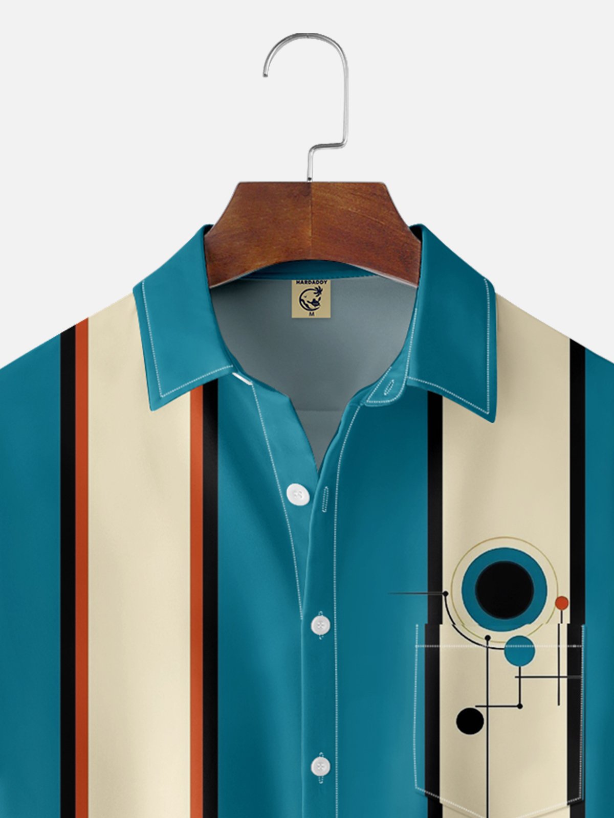 Moisture-wicking Deconstruction Art Chest Pocket Bowling Shirt