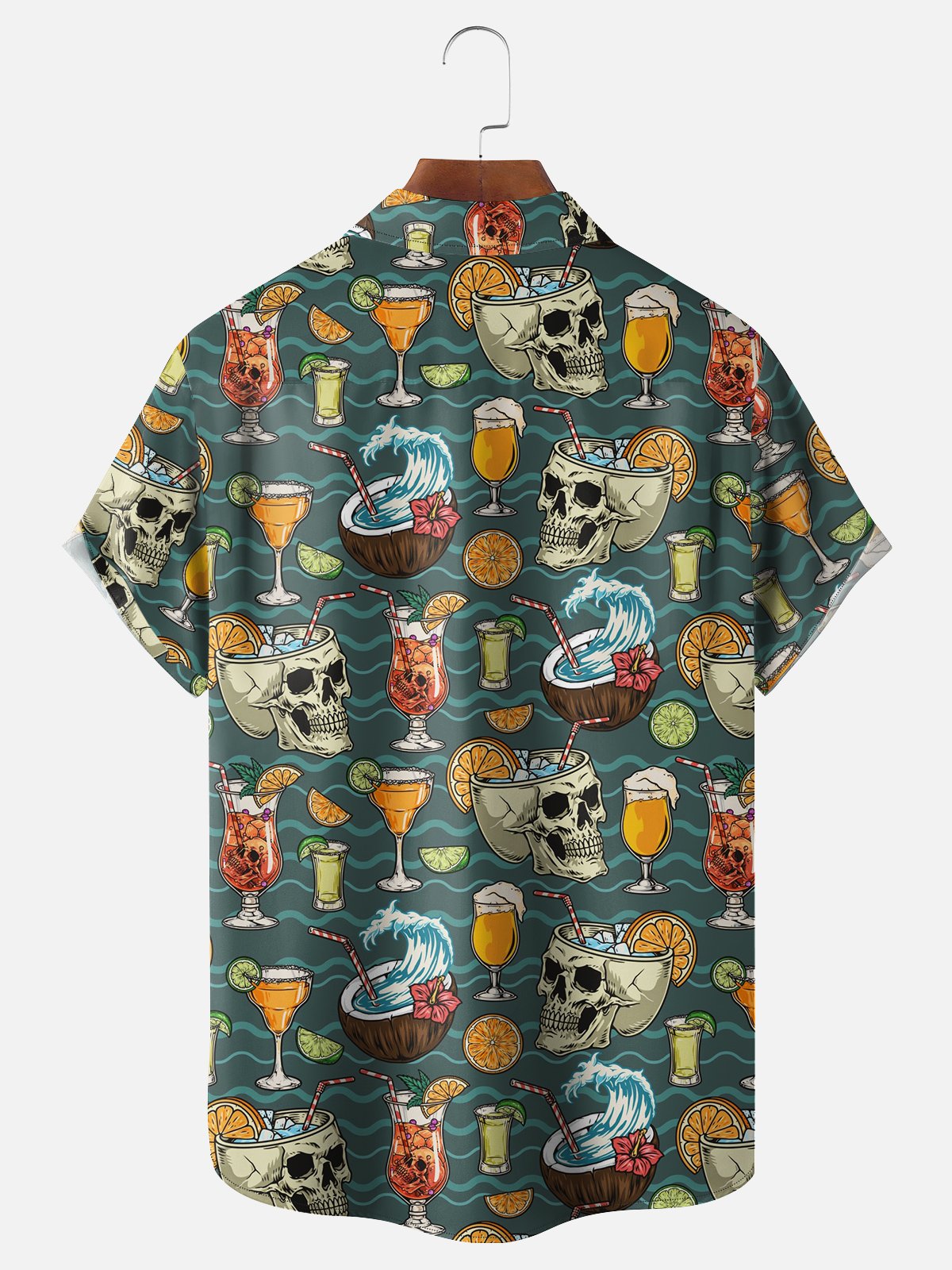 Moisture-wicking Cocktail Chest Pocket Hawaiian Shirt