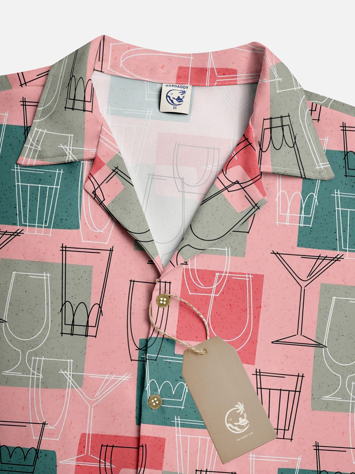 Moisture-wicking Mid-century Geomatric Cocktail Aloha Shirt