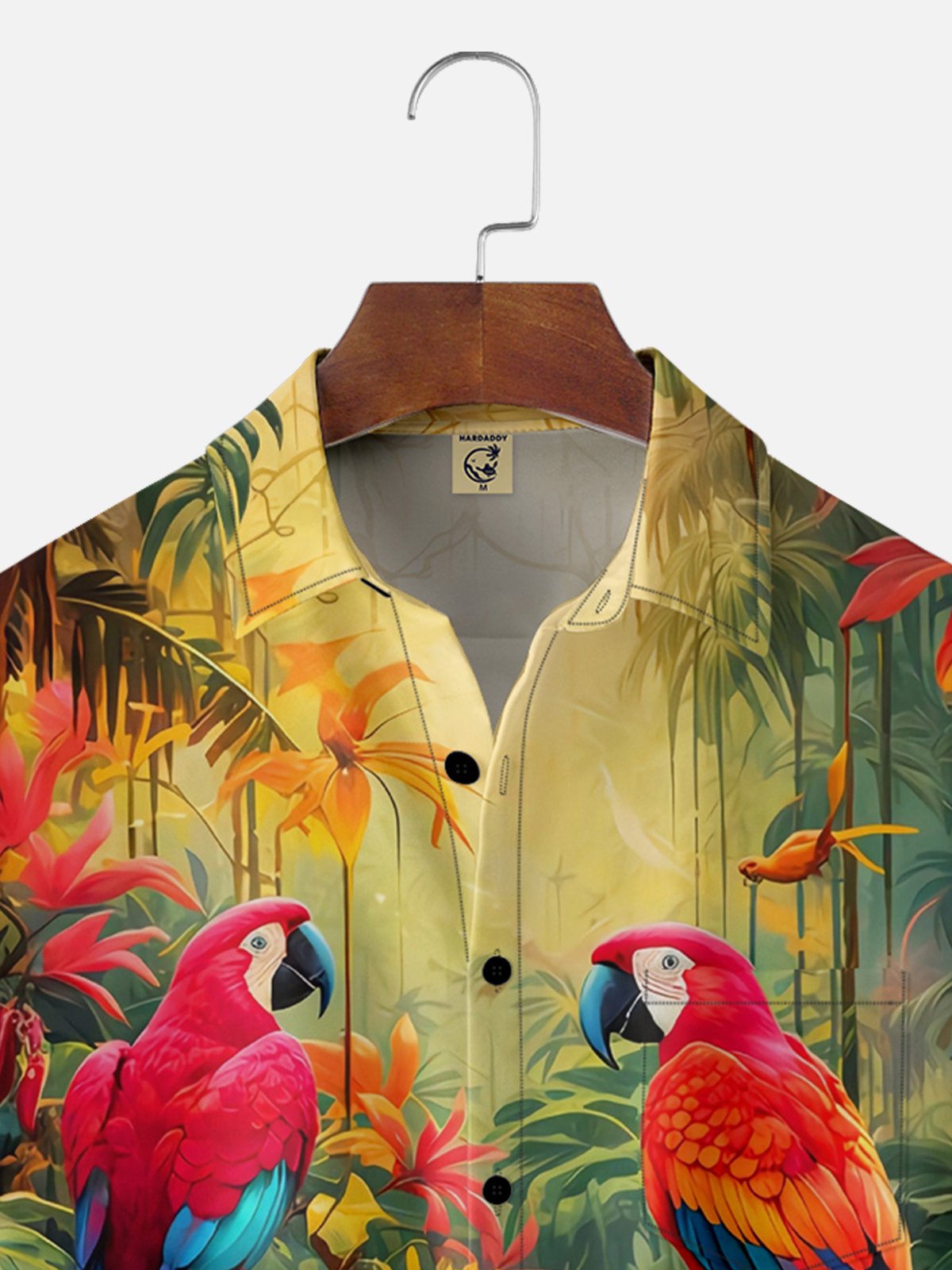 Moisture-wicking Parrots Chest Pocket Hawaiian Shirt