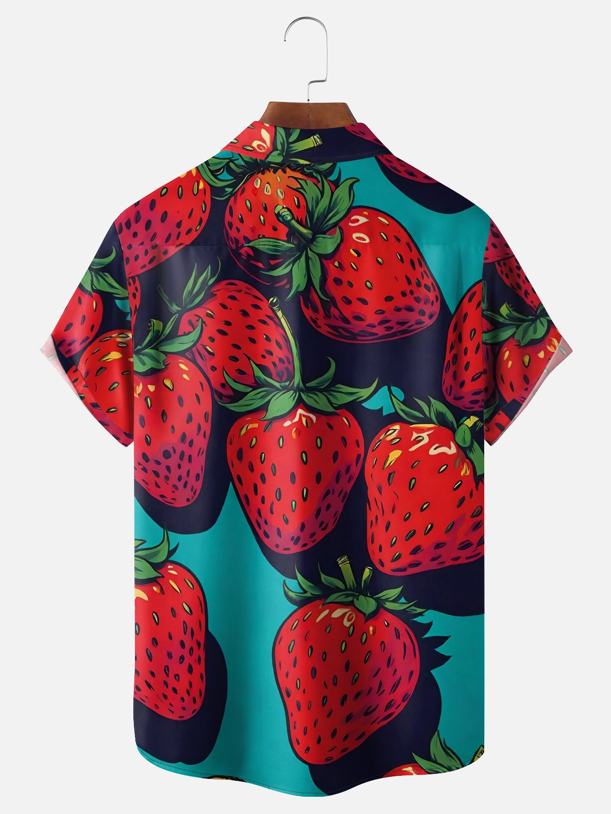 Moisture-wicking Strawberry Chest Pocket Hawaiian Shirt