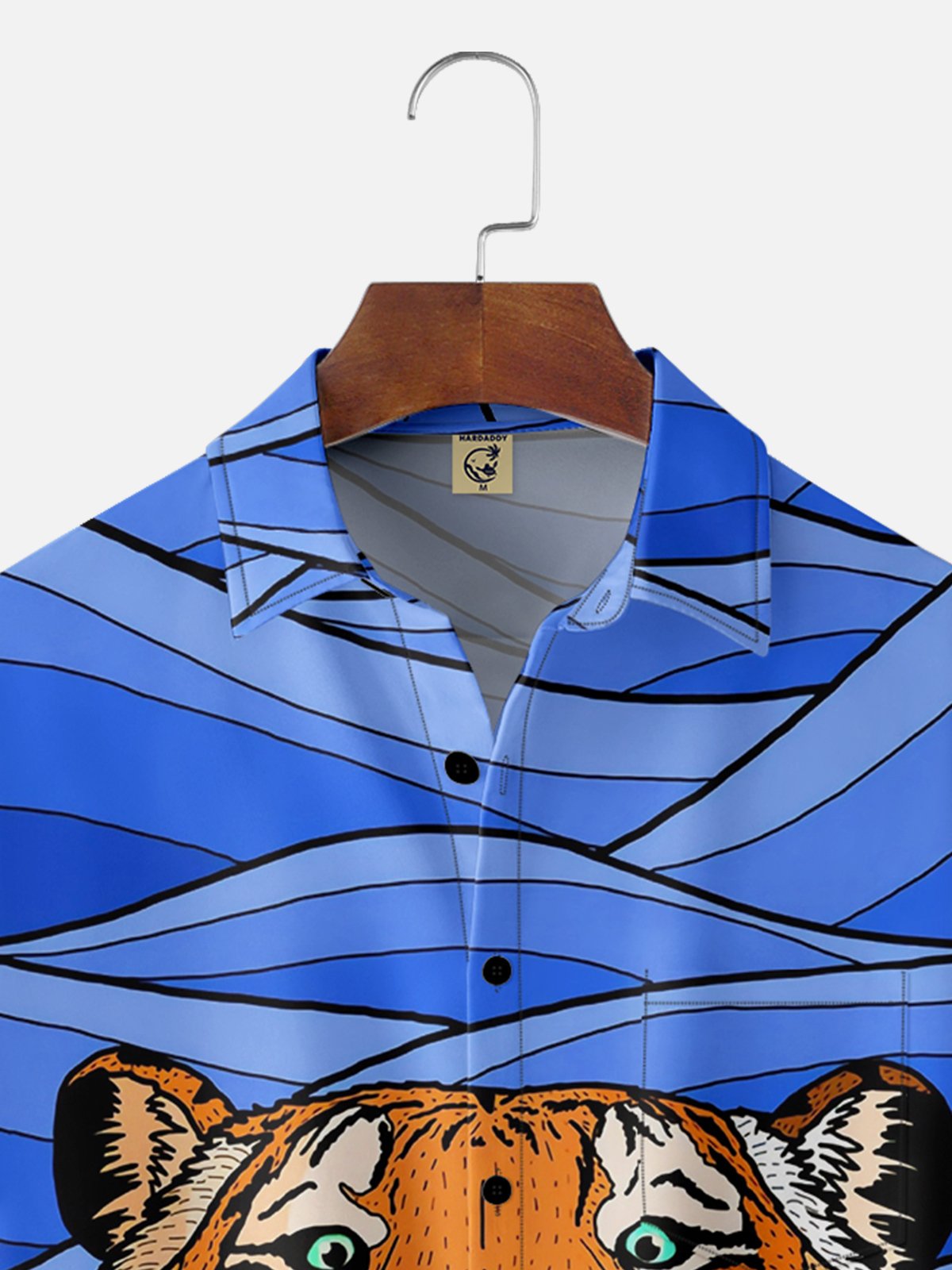 Moisture-wicking Tiger Chest Pocket Hawaiian Shirt