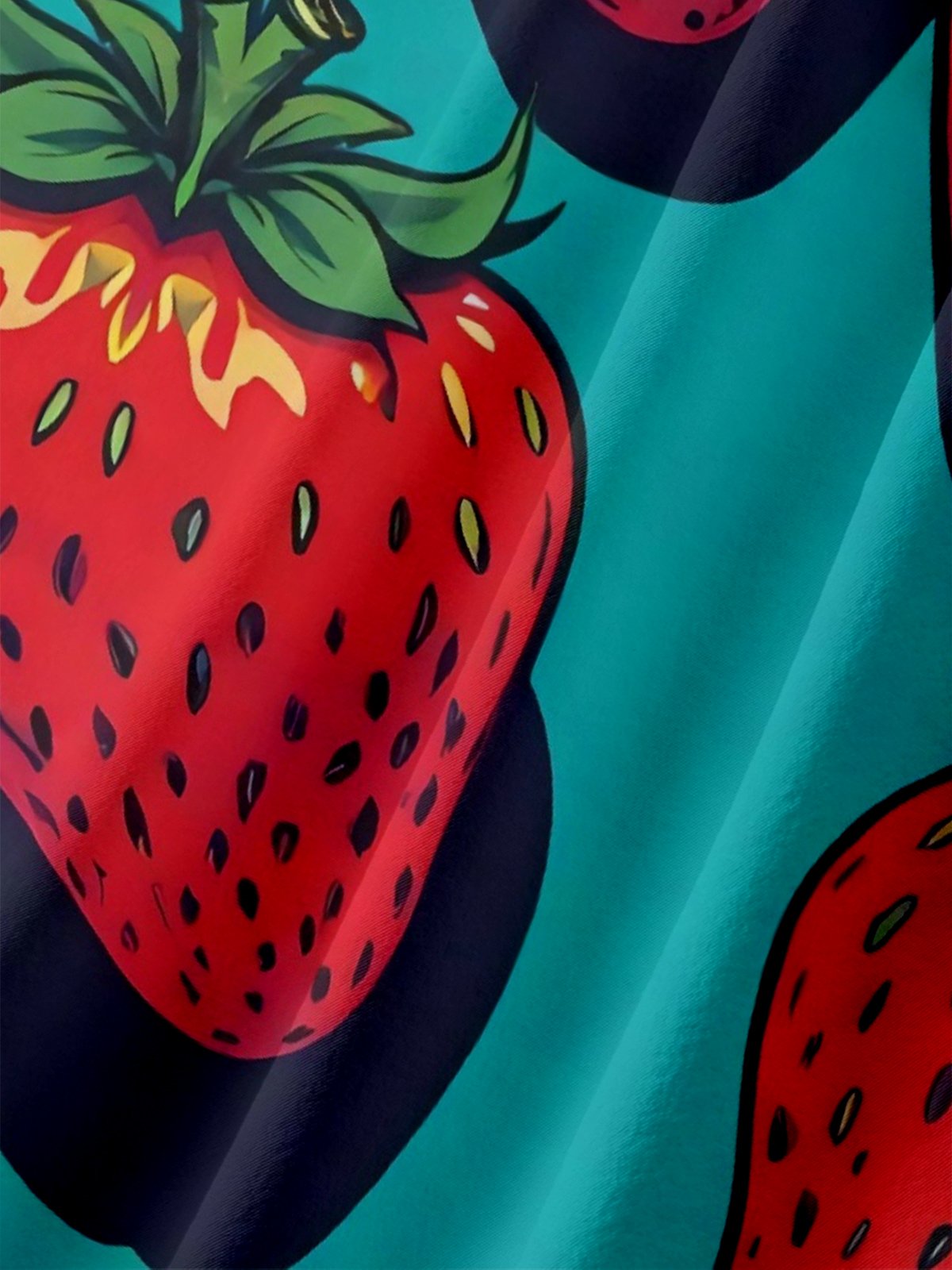 Moisture-wicking Strawberry Chest Pocket Hawaiian Shirt