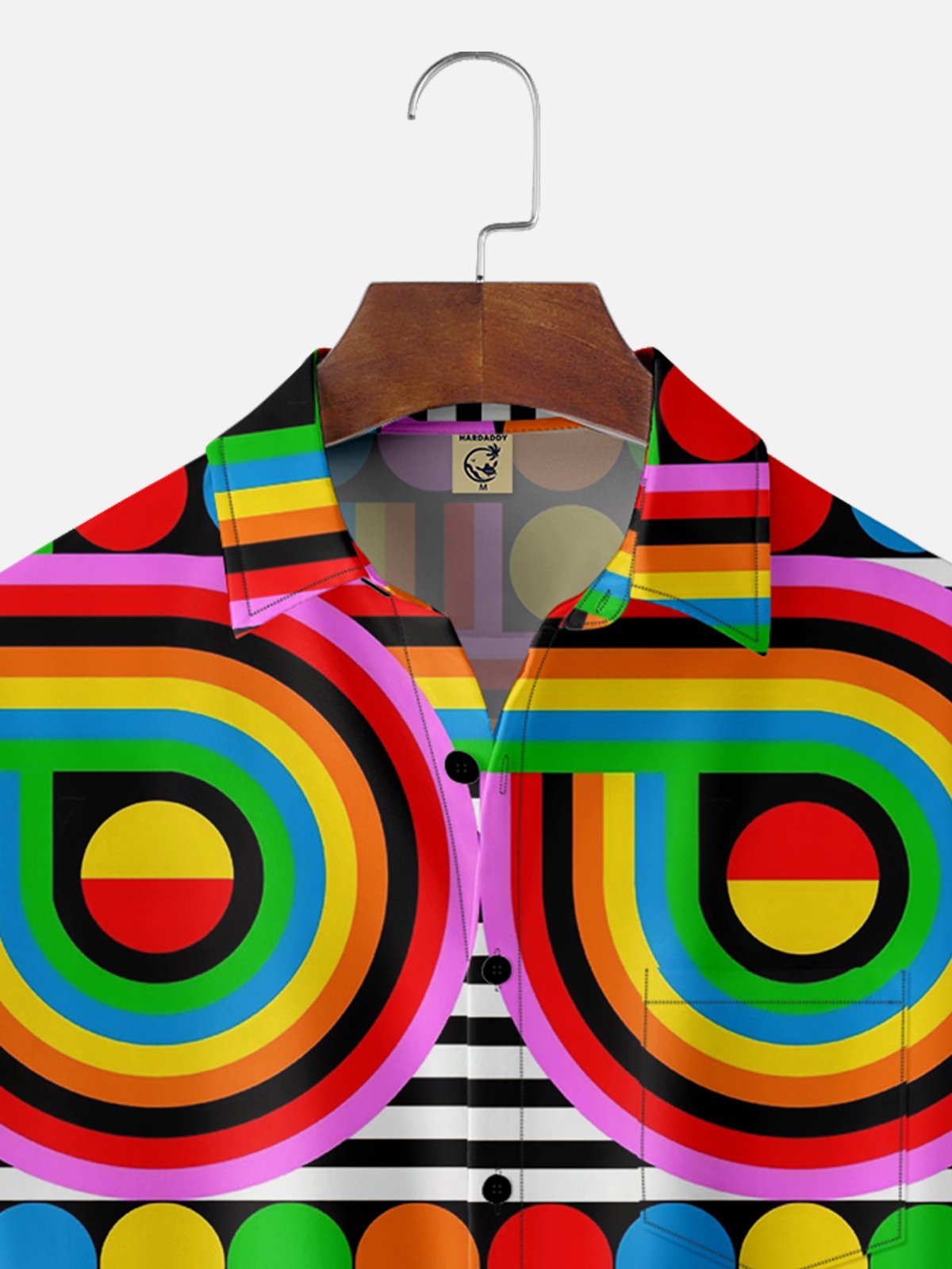 Moisture-wicking Art Geomatric Chest Pocket Casual Shirt