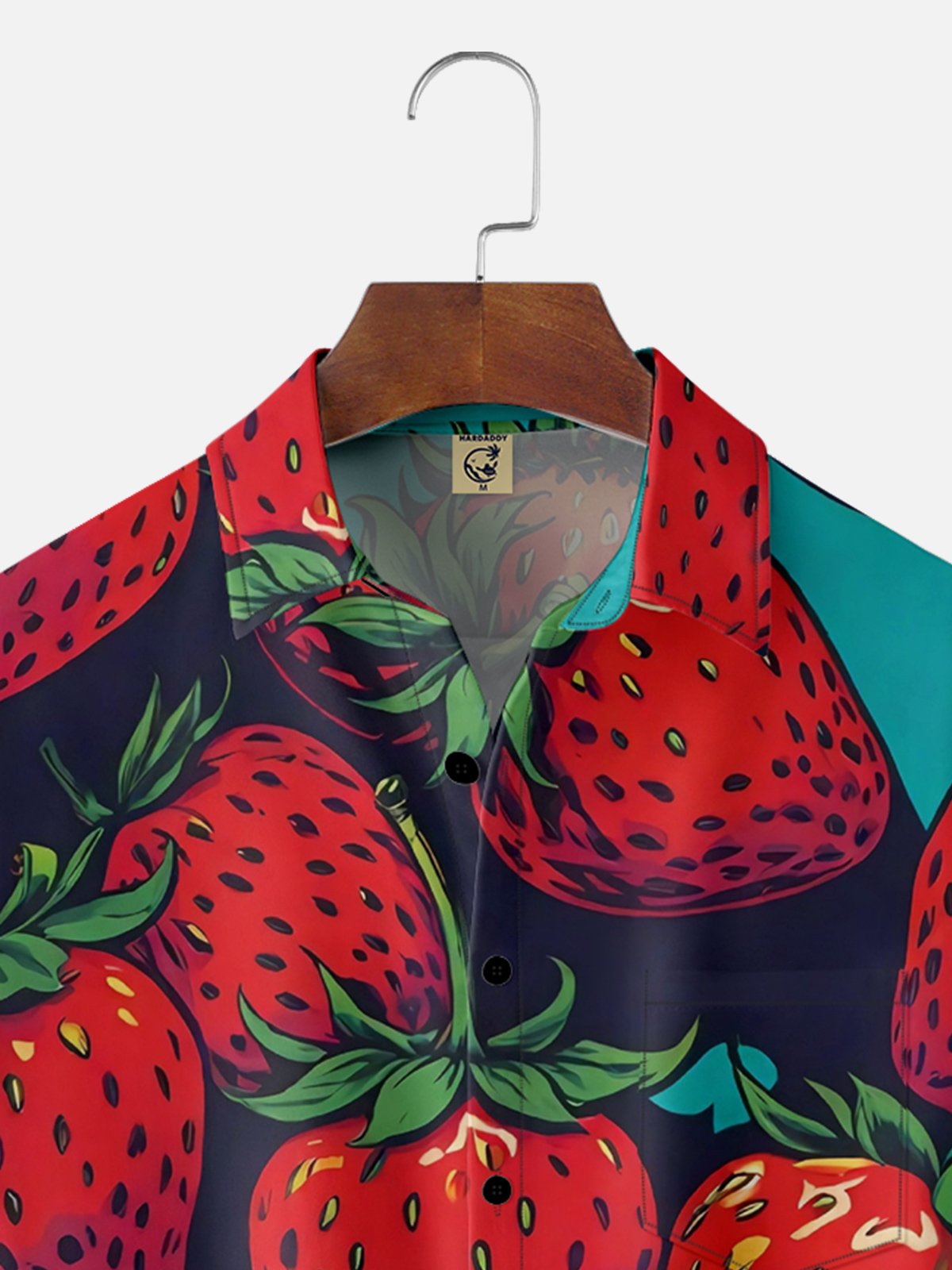 Moisture-wicking Strawberry Chest Pocket Hawaiian Shirt