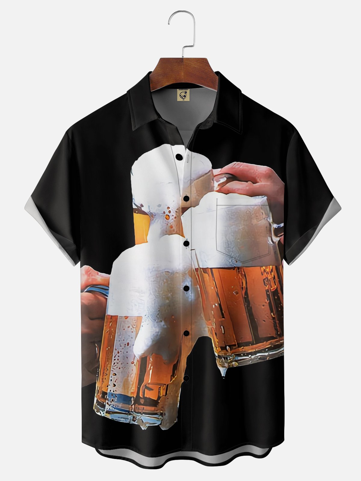 Moisture Wicking Beer Festival Chest Pocket Hawaiian Shirt