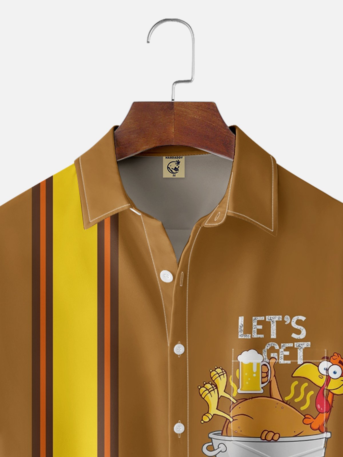 Moisture-wicking Thanksgiving Turkey Lets Get Basted Beer Chest Pocket Bowling Shirt