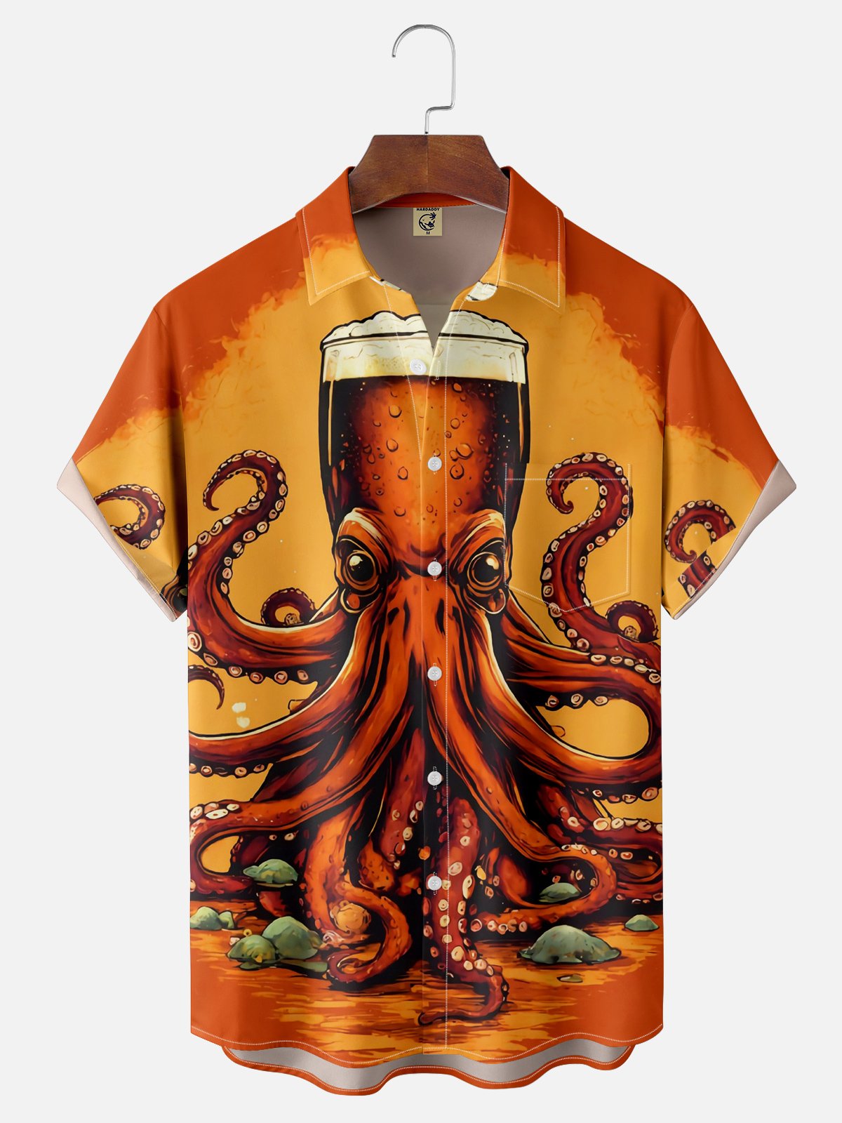 Moisture Wicking Oktoberfest Octopus Chest Pocket Hawaiian Shirt