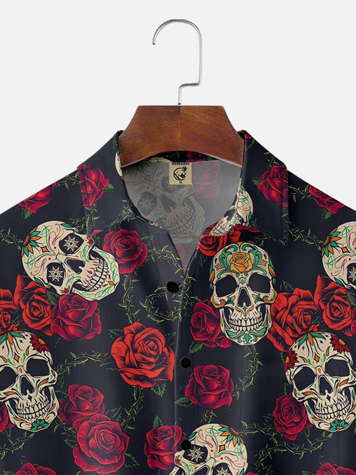 Moisture-wicking Cinco de Mayo Skull Chest Pocket Casual Shirt