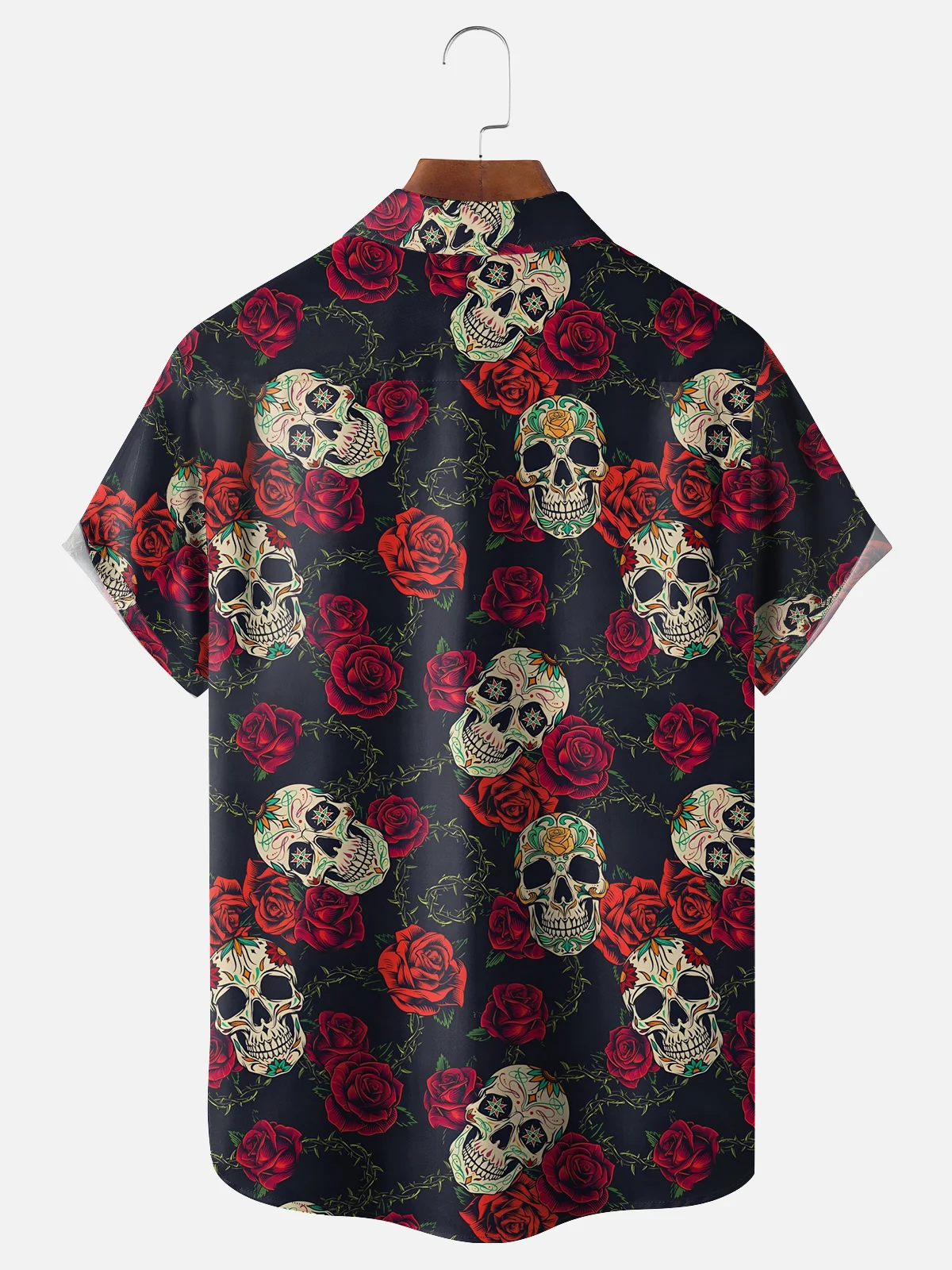 Moisture-wicking Cinco de Mayo Skull Chest Pocket Casual Shirt