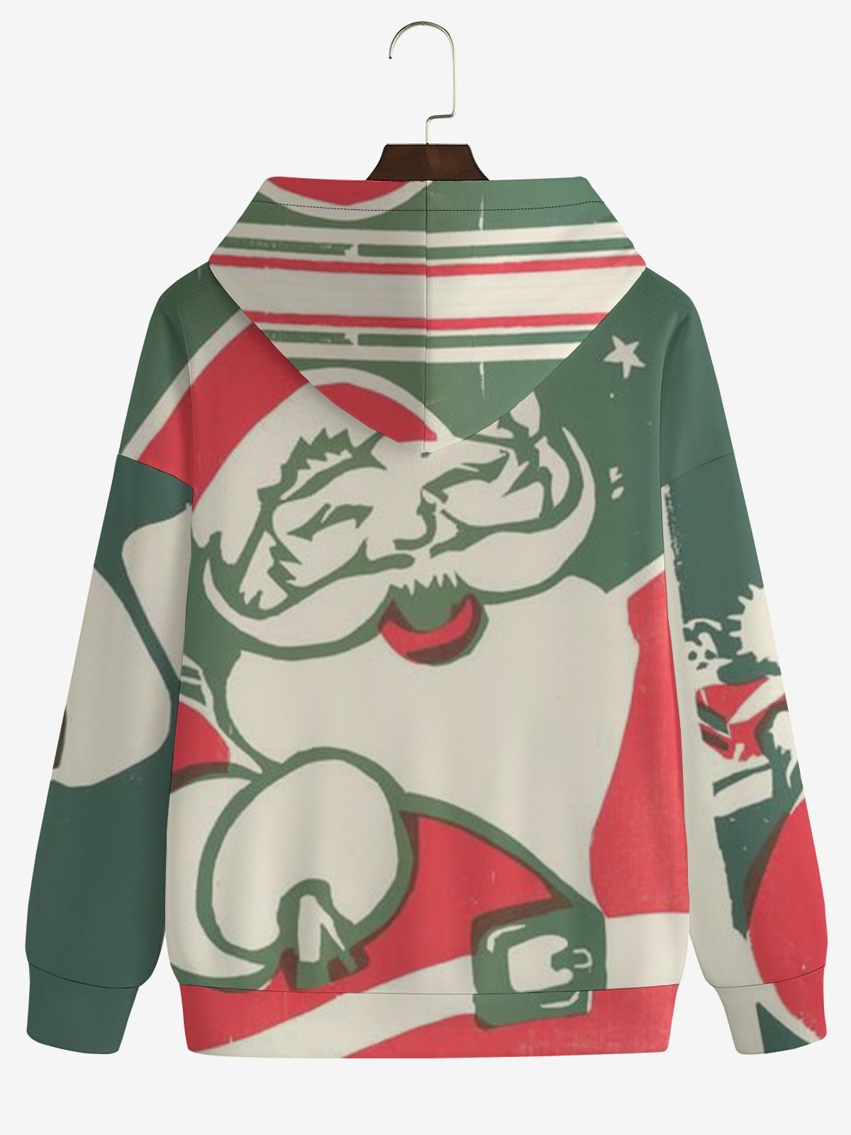 Christmas Fun Santa Print Hoodie Sweatshirt