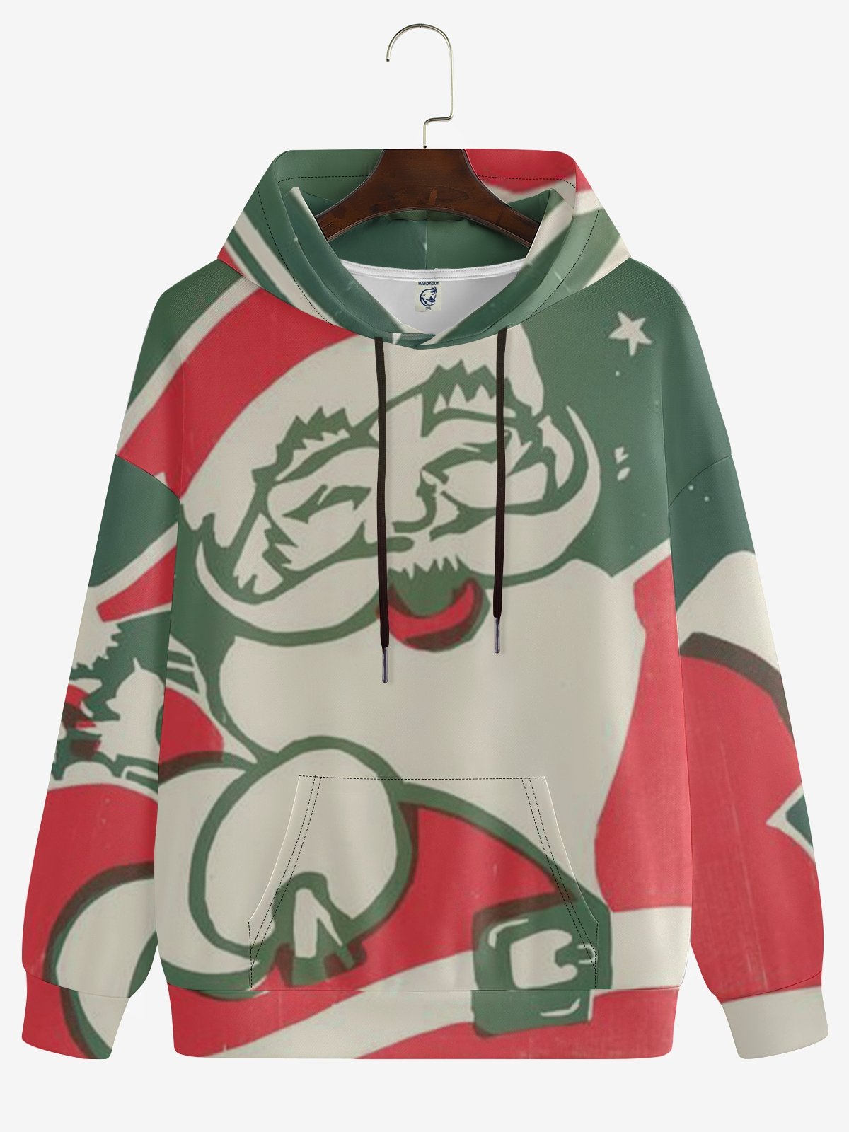 Christmas Fun Santa Print Hoodie Sweatshirt