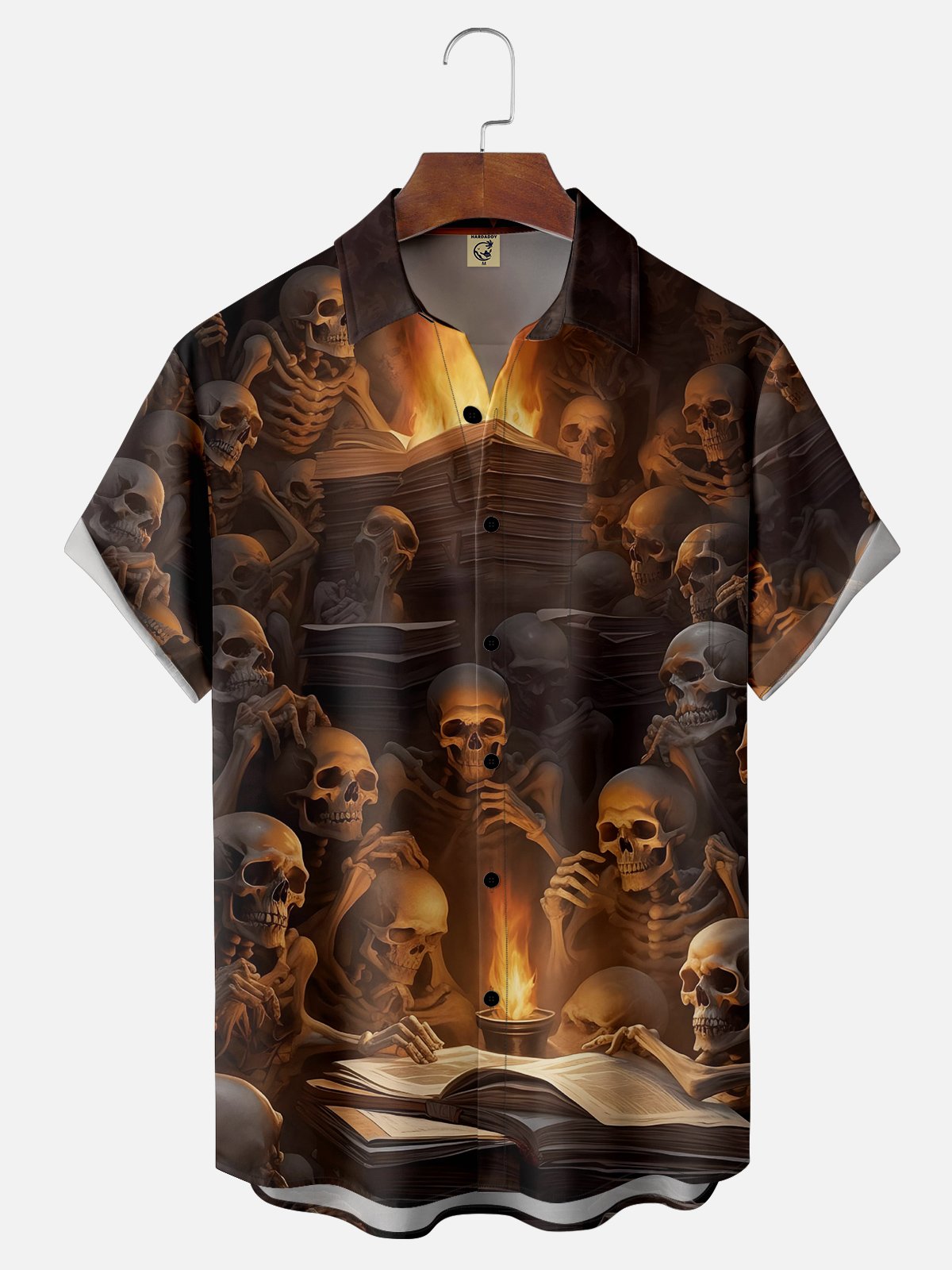 Moisture-wicking Halloween Skull Chest Pocket Casual Shirt