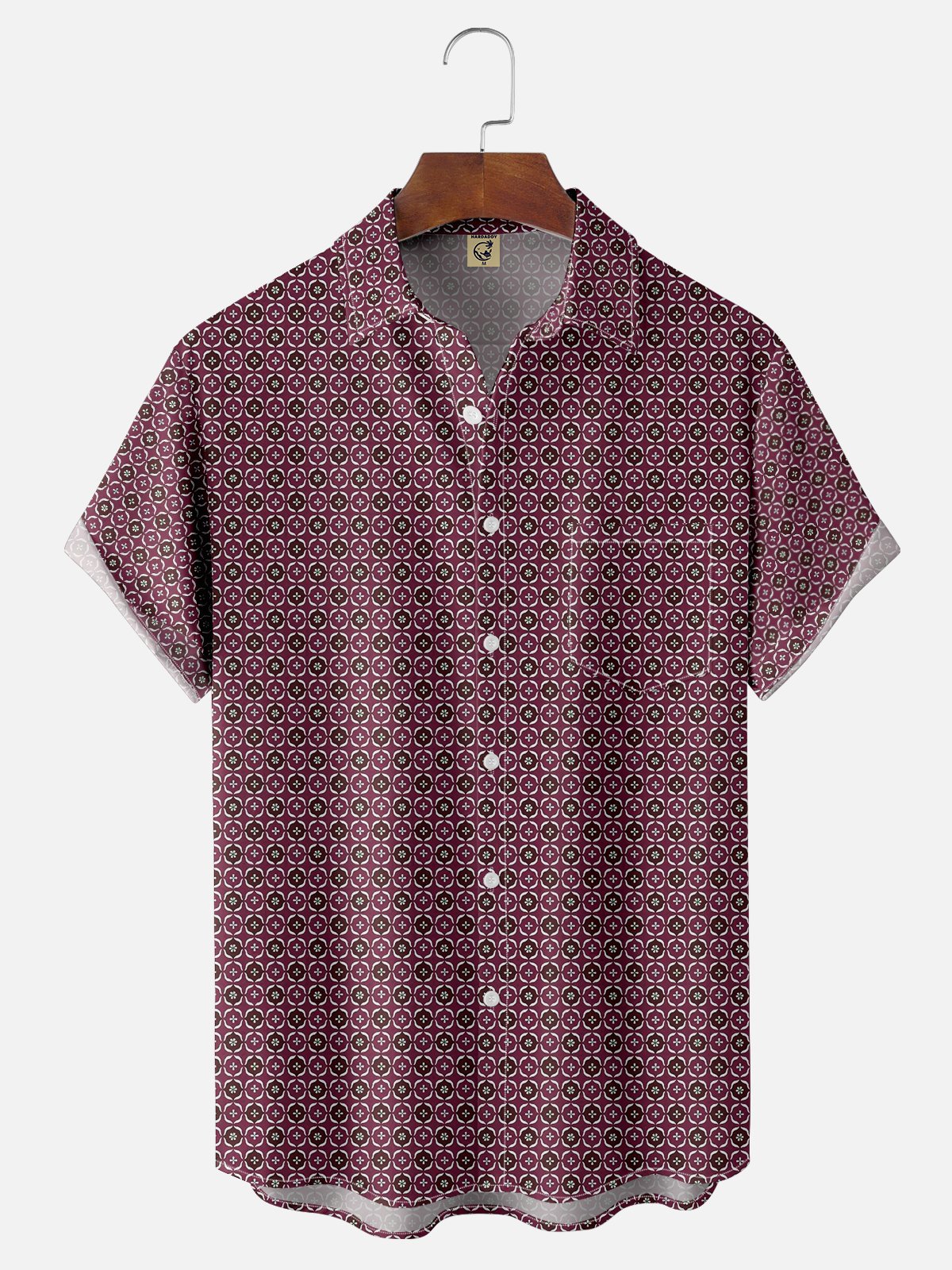 Moisture-wicking Geomatric Chest Pocket Casual Shirt