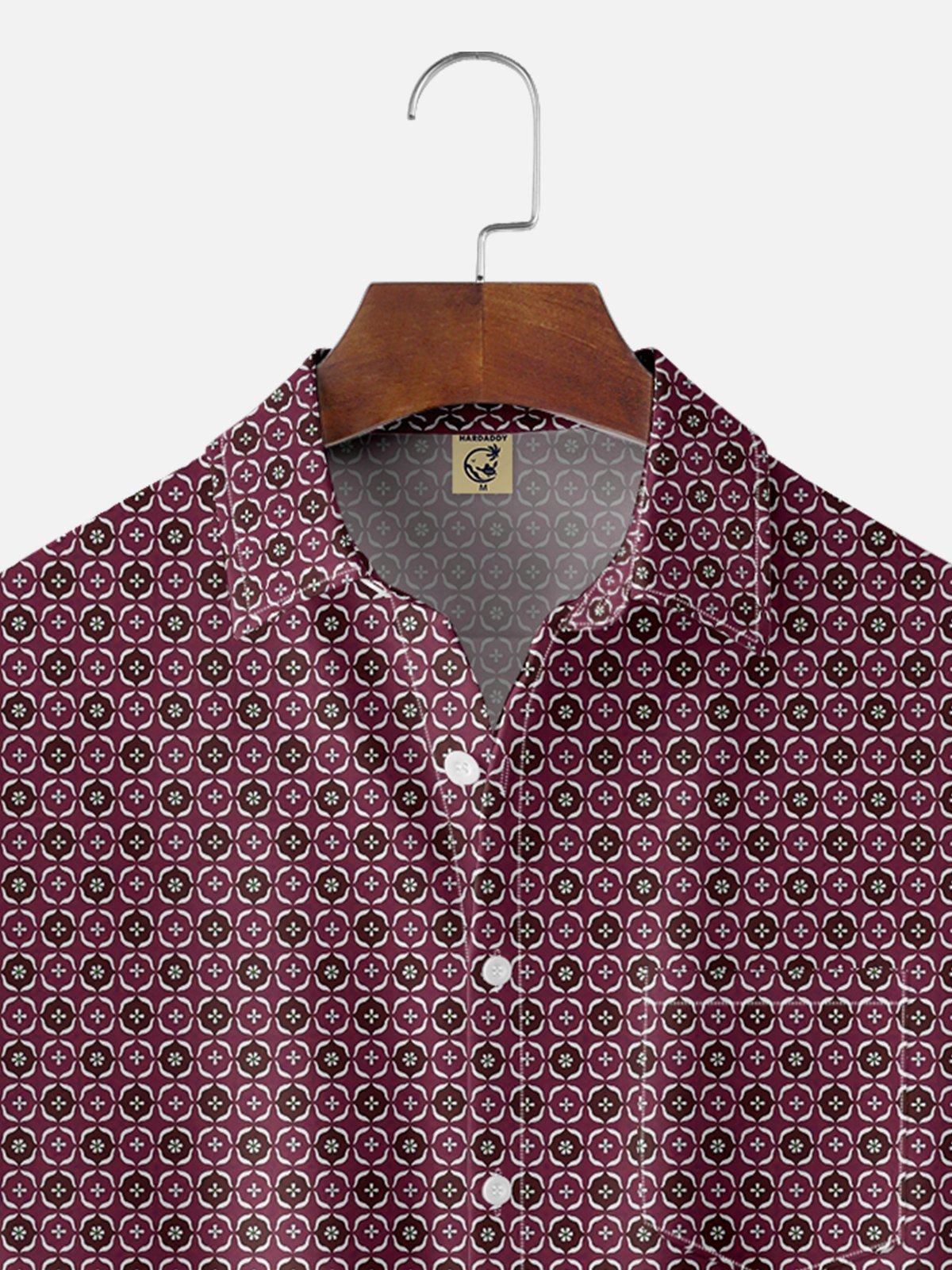 Moisture-wicking Geomatric Chest Pocket Casual Shirt