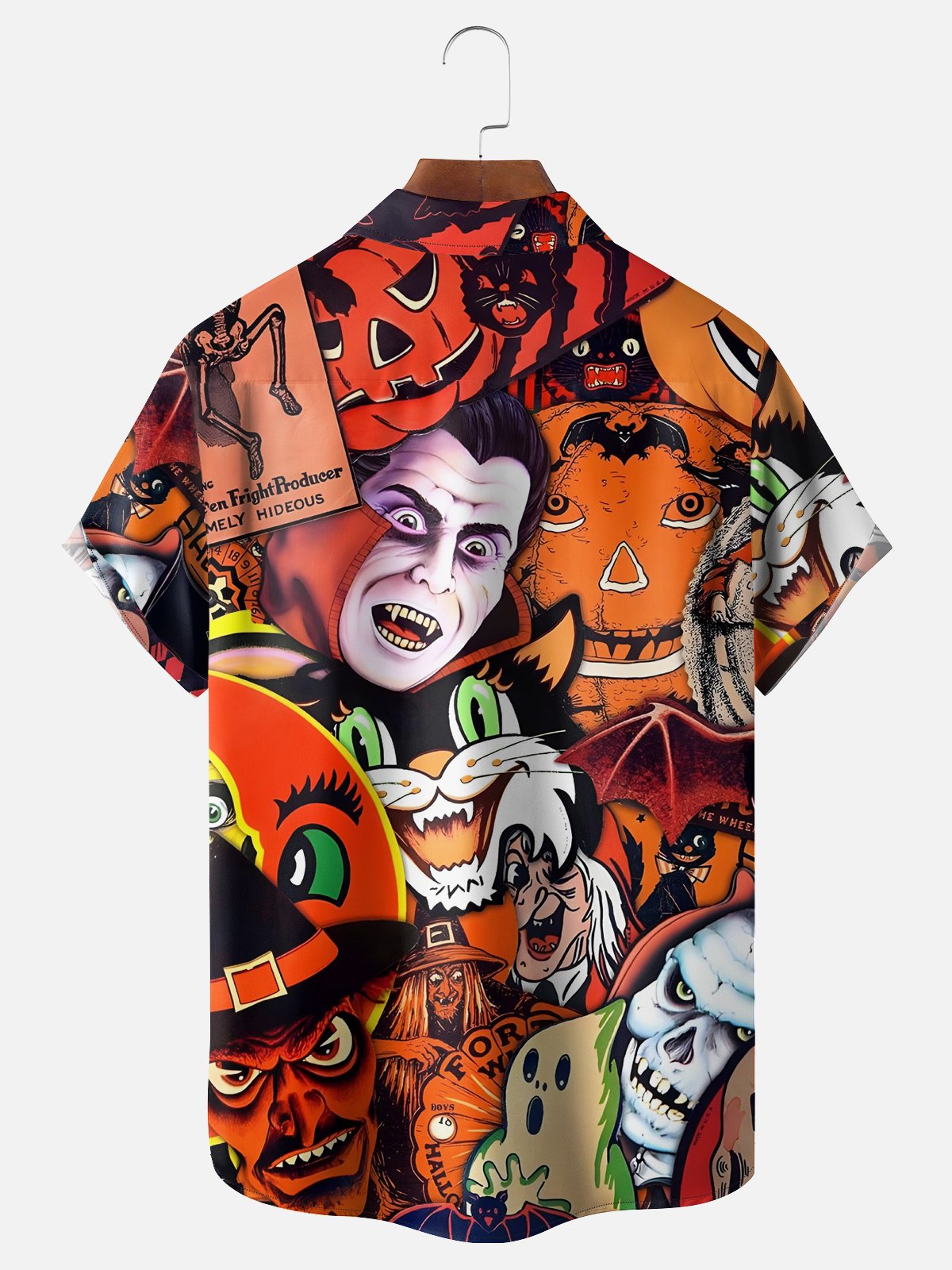 Moisture-wicking Halloween Chest Pocket Casual Shirt