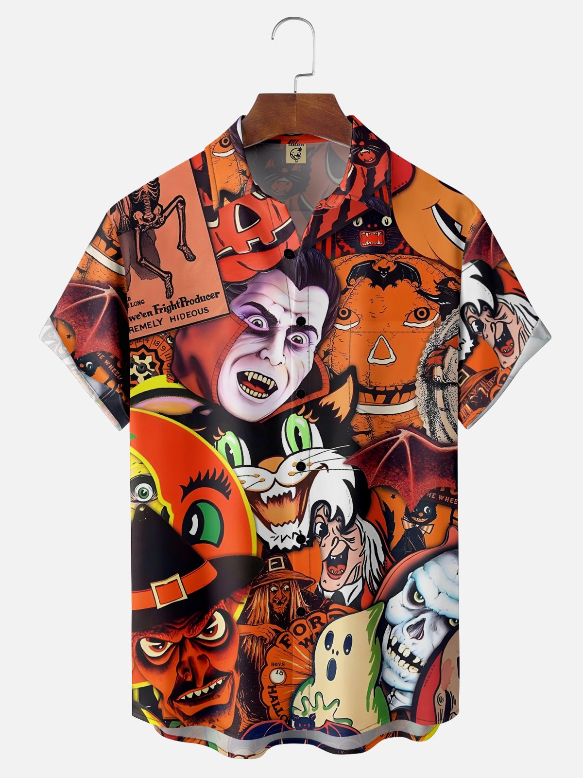 Moisture-wicking Halloween Chest Pocket Casual Shirt