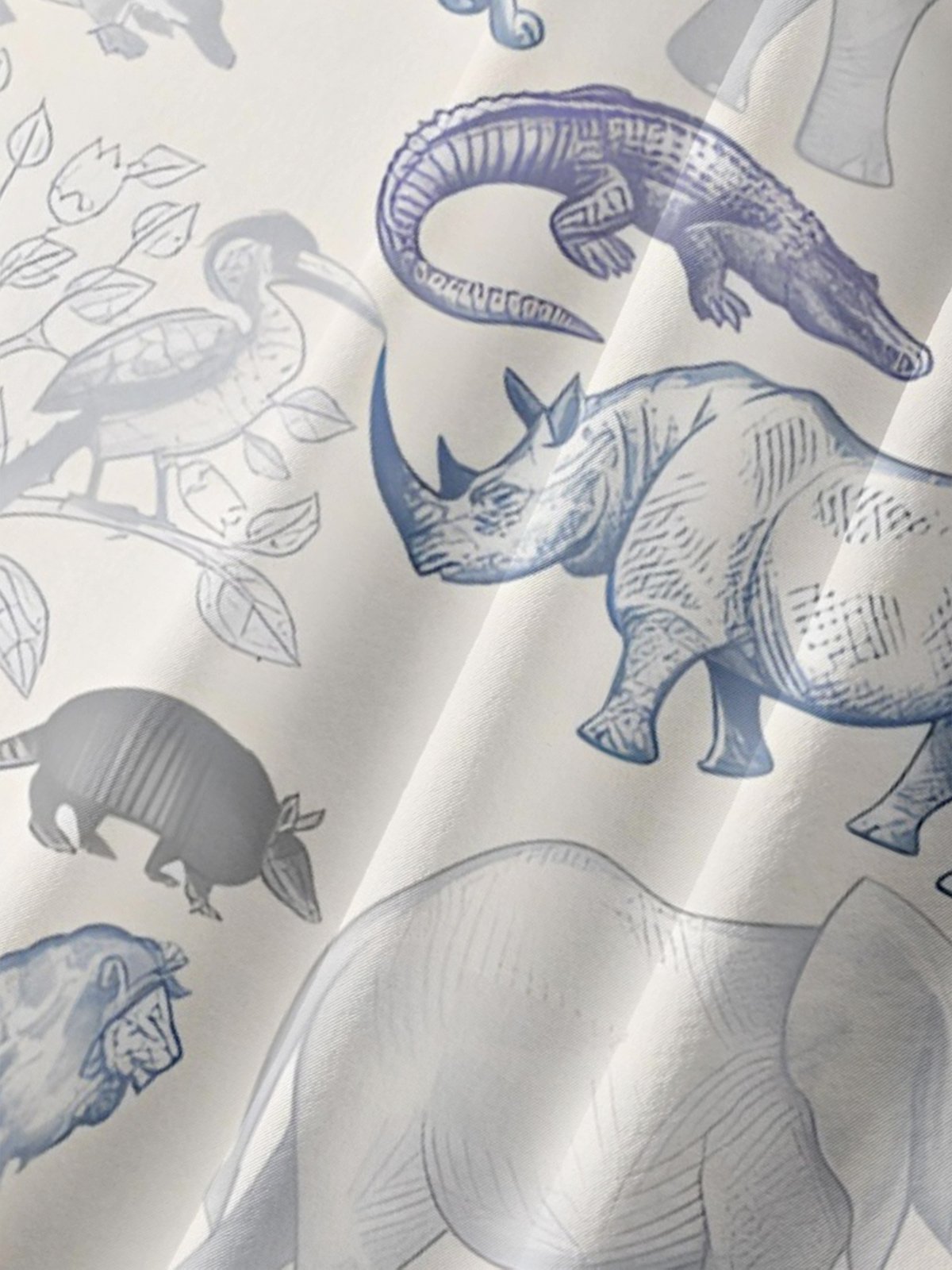 Moisture-wicking Animal Elephant Chest Pocket Casual Shirt