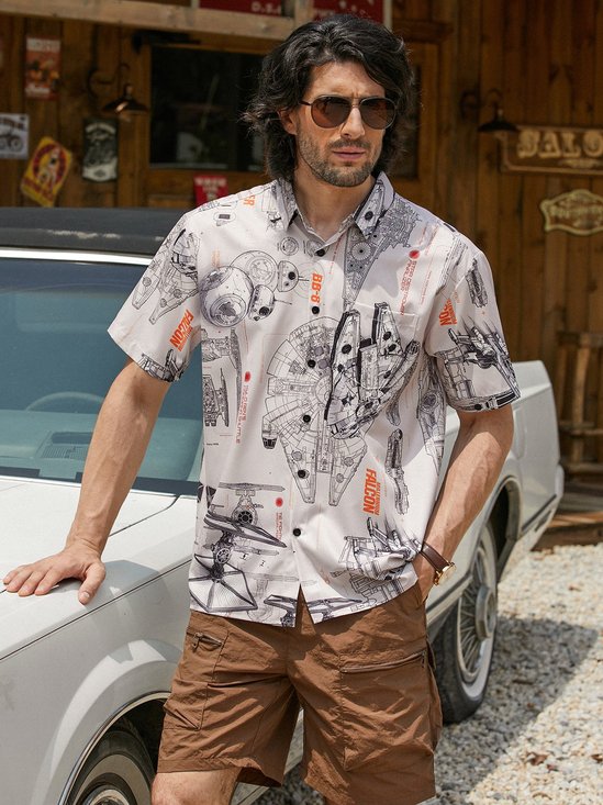 Hardaddy Flying Machine Chest Pocket Short Sleeve Hawaiian Shirt