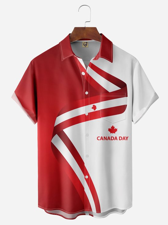 Hardaddy Canada Day Chest Pocket Short Sleeve Shirt