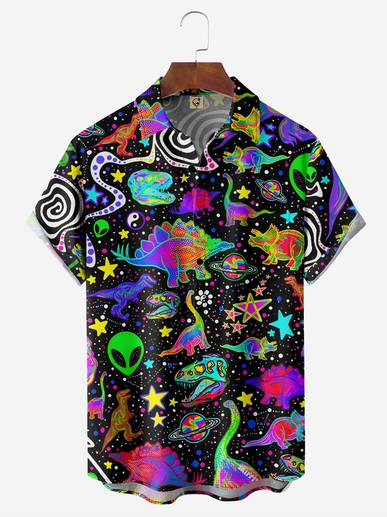 Hardaddy Moisture-wicking Alien Chest Pocket Casual Shirt