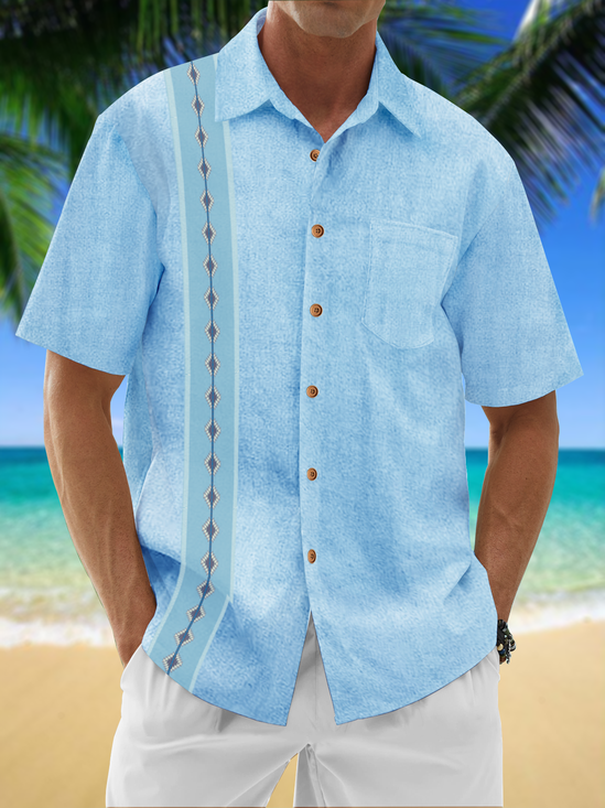 Hardaddy Cotton Striped Casual Guayabera Shirt