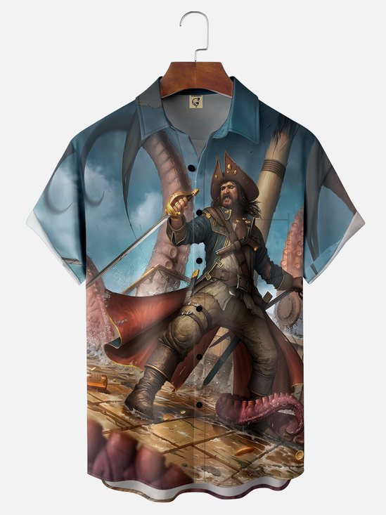 Moisture-wicking Pirates vs.Octopus Hawaiian Shirt