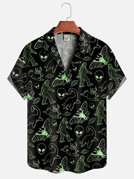 Tall Size American Legend Alien Short Sleeve Aloha Shirt