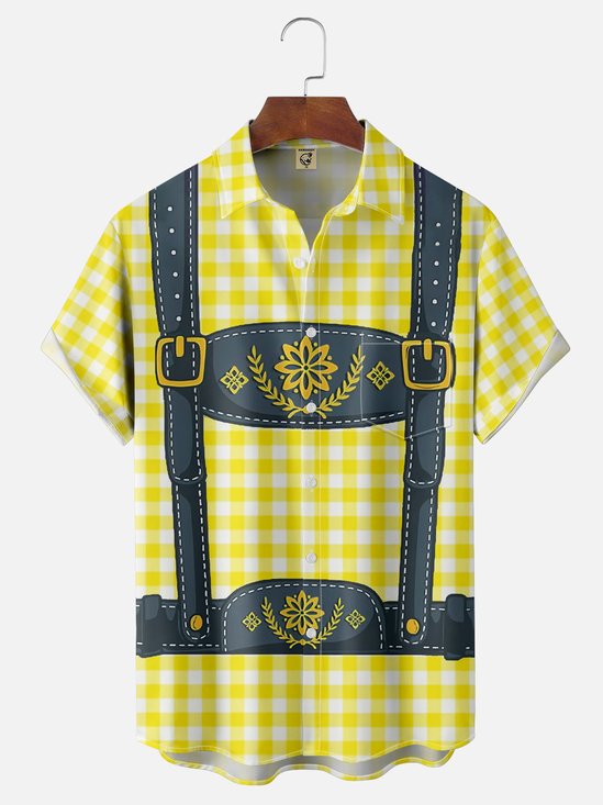 Moisture-wicking Oktoberfest Beer Festival Chest Pocket Casual Shirt