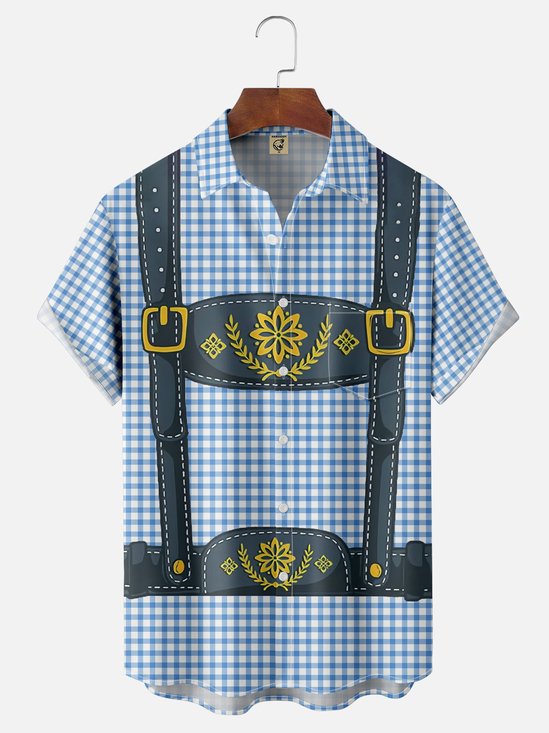 Moisture-wicking Munich Oktoberfest Beer Festival Chest Pocket Casual Shirt