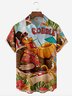 Hardaddy Thanksgiving Turkey Chest Pocket Short Sleeve Casual Shirt