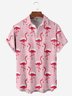 Hardaddy Christmas Flamingo Chest Pocket Short Sleeve Vacation Shirt