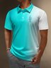 Hardaddy Golf Polo Sports Blue Shirts Short Sleeve Regular Fit Moisture-wicking Cactus Shirts