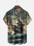 Moisture-wicking Pirate Art Painting Chest Pocket Hawaiian Shirt