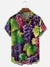 Moisture-wicking Fruit Grape Chest Pocket Hawaiian Shirt