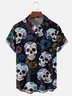 Moisture-wicking Day of the Dead Skeleton Chest Pocket Hawaiian Shirt