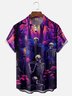 Moisture-wicking Halloween Skull Chest Pocket Casual Shirt