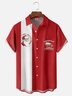 Moisture-wicking Breathable Christmas Santa Griswold Chest Pocket Bowling Shirt