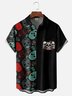 Moisture-wicking Day of the Dead Skull Chest Pocket Casual Shirt