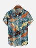 Moisture-wicking Sea Life Fish Chest Pocket Hawaiian Shirt